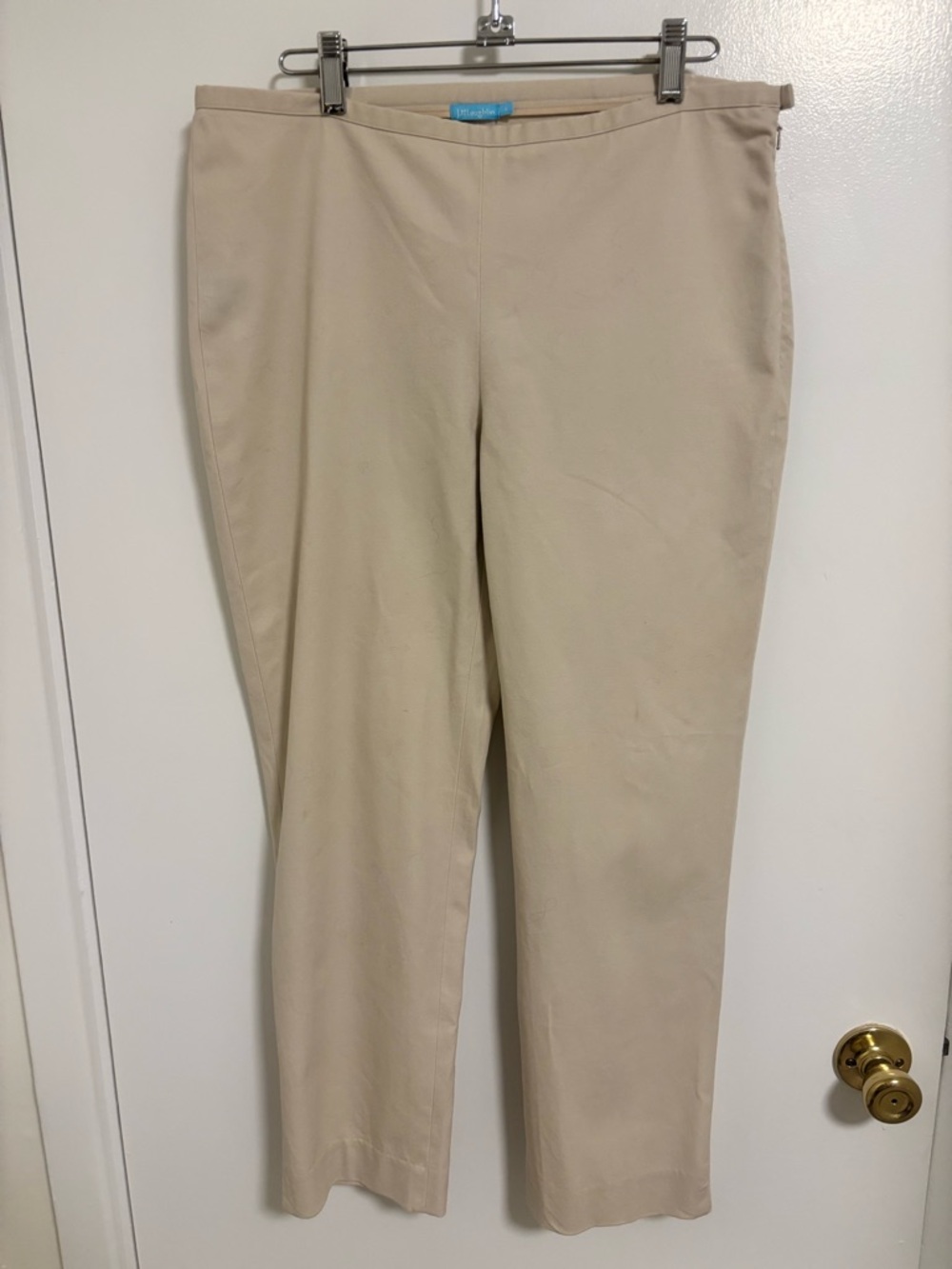 J McLaughlin Classic Women's Cream Beige Straight-Leg Pants